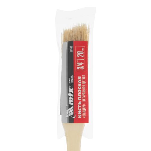 Кисть плоская "Стандарт" 3/4" (20 мм) натуральная щетина, деревянная ручка MTX купить в Москве с доставкой по всей России | ProtosMarket.ru