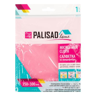 Салфетка из микрофибры для оптики, стекол и зеркал, 350 x 300 мм, коралловая, Home Palisad купить в Москве с доставкой по всей России | ProtosMarket.ru