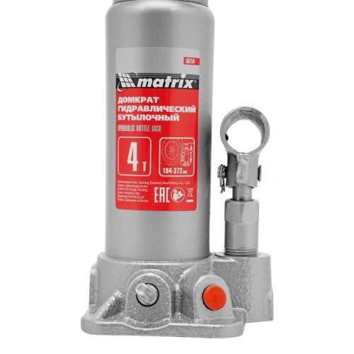 Домкрат гидравлический бутылочный, 4 т, высота подъема 194-372 мм, в пластиковый кейсе Matrix купить в Москве с доставкой по всей России | ProtosMarket.ru