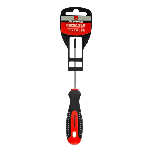 Отвертка Fusion, PZ0 x 75 мм, CrV, трехкомпонентная рукоятка "Anti slip" Matrix купить в Москве с доставкой по всей России | ProtosMarket.ru