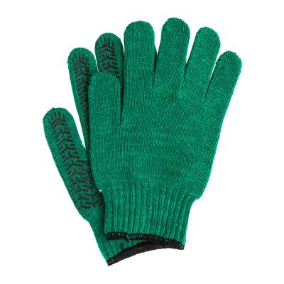 Перчатки трикотажные усиленные, гелевое ПВХ-покрытие, 7 класс, зеленые Сибртех купить в Москве с доставкой по всей России | ProtosMarket.ru