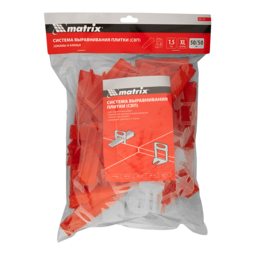 Комплект зажим + клин для системы выравнивания плитки СВП Ворота XL, 50/50 шт. в пакете Matrix купить в Москве с доставкой по всей России | ProtosMarket.ru