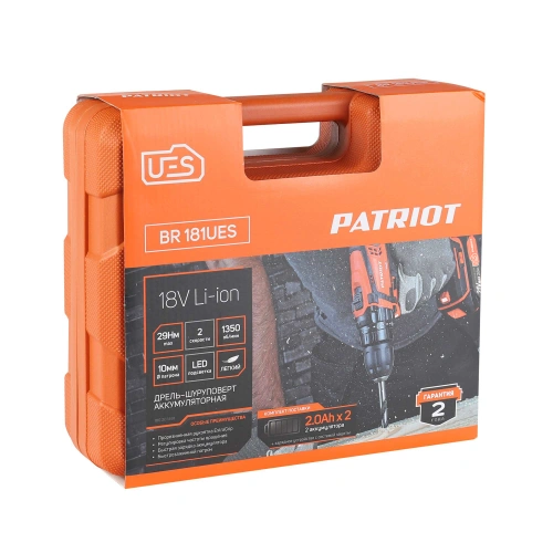 Дрель-шуруповерт аккумуляторная PATRIOT BR 181 UES купить в Москве с доставкой по всей России | ProtosMarket.ru