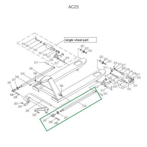 Подвильная тяга для гидравлических тележек AC25 купить в Москве с доставкой по всей России | ProtosMarket.ru