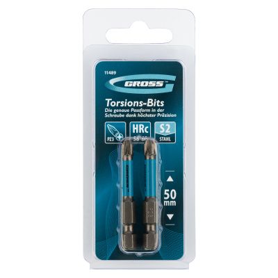 Бита торсионная PZ3 x 50 мм, для ударных шуруповертов, 2 шт. Gross купить в Москве с доставкой по всей России | ProtosMarket.ru
