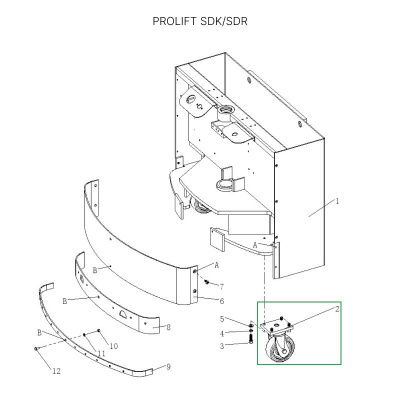 Опорное колесо в сборе с поворотной опорой для штабелеров SDR1536/1545S/1645/1656/2036/2045, SDK купить в Москве с доставкой по всей России | ProtosMarket.ru