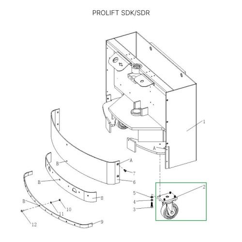 Опорное колесо в сборе с поворотной опорой для штабелеров SDR1536/1545S/1645/1656/2036/2045, SDK купить в Москве с доставкой по всей России | ProtosMarket.ru