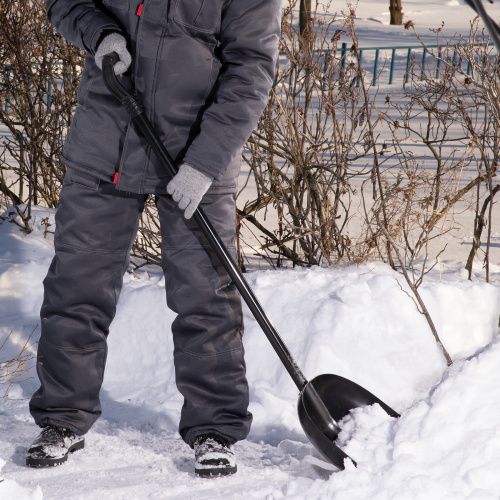 Лопата для уборки снега пластиковая, 385 х 410 х 1350 мм, алюминиевый черенок, Сибртех купить в Москве с доставкой по всей России | ProtosMarket.ru