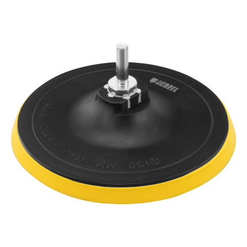 Тарелка опорная для дрели и УШМ с липучкой, 150 мм, стандартная, с адаптером c М14 на d8 Denzel купить в Москве с доставкой по всей России | ProtosMarket.ru