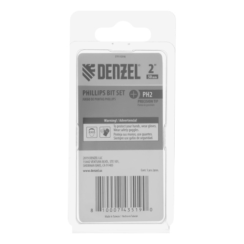Набор бит, PH2x50, 5 шт. Denzel купить в Москве с доставкой по всей России | ProtosMarket.ru