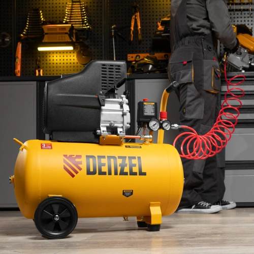Компрессор воздушный, прямой привод DC1500/50, 1.5 кВт, 50 литров, 220 л/мин Denzel по ценам производителя в Москве с доставкой по всей России