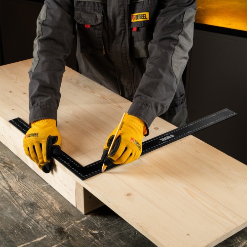 Угольник, 400 х 600 мм, алюминиевый, лазерная гравировка Denzel купить в Москве с доставкой по всей России | ProtosMarket.ru