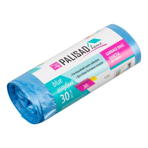 Пакеты для мусора 30 л x 30 шт. голубые, Home Palisad купить в Москве с доставкой по всей России | ProtosMarket.ru