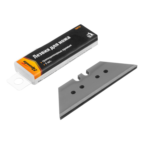 Лезвия, 19 мм, трапециевидные, прямые, 5 шт Sparta купить в Москве с доставкой по всей России | ProtosMarket.ru