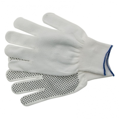 Перчатки Нейлон, ПВХ точка, 13 класс, белые, XL Россия купить в Москве с доставкой по всей России | ProtosMarket.ru