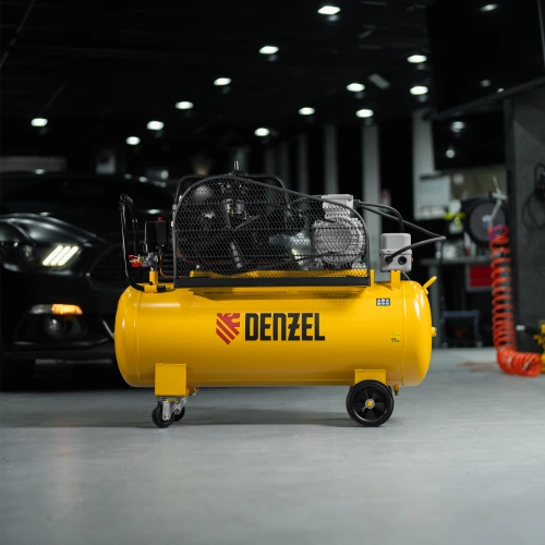 Компрессор воздушный BCW3000-T/100, ременный привод, 3.0 кВт, 100 литров, 520 л/мин Denzel по ценам производителя в Москве с доставкой по всей России