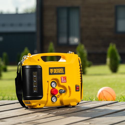 Компрессор воздушный DL1300, 10 бар, 1,3 кВт 180 л/мин 5 л, с набором аксессуаров Denzel купить в Москве с доставкой по всей России | ProtosMarket.ru