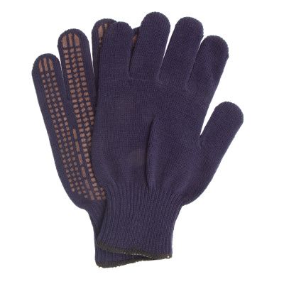 Перчатки трикотажные, акрил, ПВХ гель, "Протектор", синий, оверлок Сибртех купить в Москве с доставкой по всей России | ProtosMarket.ru