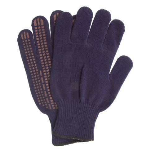 Перчатки трикотажные, акрил, ПВХ гель, "Протектор", синий, оверлок Сибртех купить в Москве с доставкой по всей России | ProtosMarket.ru