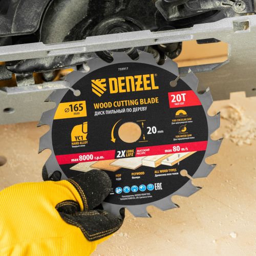 Пильный диск по дереву с гвоздями, ф165 х 20 мм, 20 зубов Denzel купить в Москве с доставкой по всей России | ProtosMarket.ru