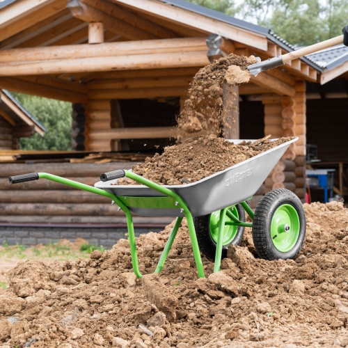Тачка садовая, 2-х колесная, грузоподъемность 120 кг, объем 65 л Сибртех купить в Москве с доставкой по всей России | ProtosMarket.ru