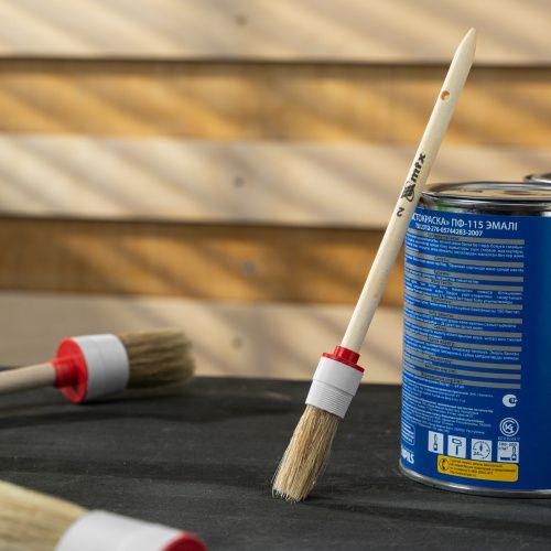 Кисть круглая № 2 (20 мм) натуральная щетина, деревянная ручка MTX купить в Москве с доставкой по всей России | ProtosMarket.ru