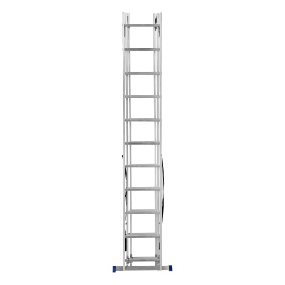 Лестница, 3 х 11 ступеней, алюминиевая, трехсекционная, Сибртех купить в Москве с доставкой по всей России | ProtosMarket.ru