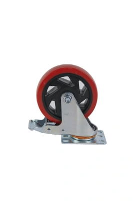 Колесо поворотное усиленное полиуретан SCBM 55 125 мм с тормозом купить в Москве с доставкой по всей России | ProtosMarket.ru