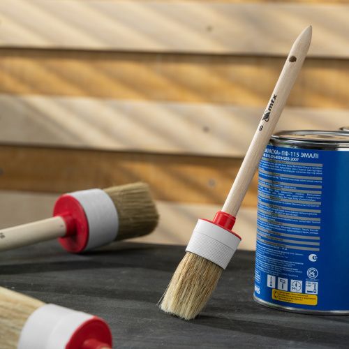 Кисть круглая № 8 (35 мм) натуральная щетина, деревянная ручка MTX купить в Москве с доставкой по всей России | ProtosMarket.ru