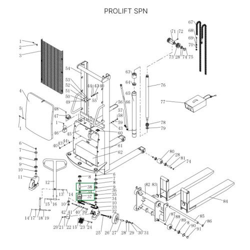 Основание ручки с рулевым валом для штабелеров SPN купить в Москве с доставкой по всей России | ProtosMarket.ru