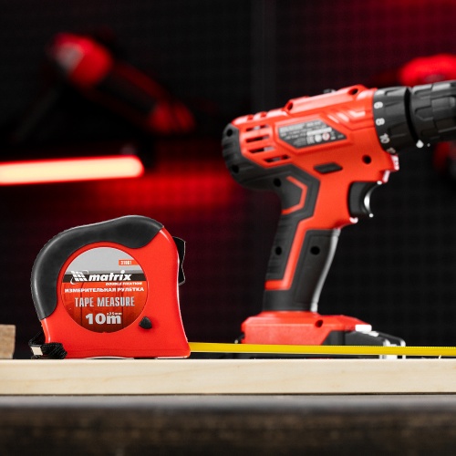 Рулетка Double fixation,10 м х 25 мм,обрезиненный корпус,двойная плавная фиксация Matrix купить в Москве с доставкой по всей России | ProtosMarket.ru
