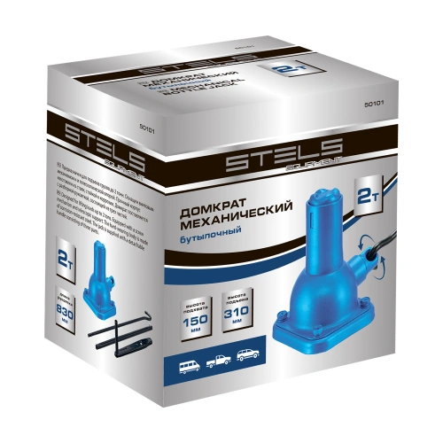 Домкрат механический бутылочный, 2 т, h подъема 150-310 мм, 2 части (домкрат, ручка) Stels купить в Москве с доставкой по всей России | ProtosMarket.ru
