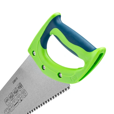 Ножовка по дереву "Зубец", 400 мм, 7-8 TPI, каленый зуб 3D, двухкомпонентная рукоятка Сибртех купить в Москве с доставкой по всей России | ProtosMarket.ru