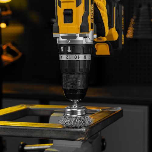 Набор щеток для дрели, 2 Плоские 50-75мм, 3 Чашки 25-50-75мм, шпилька,  нерж.вит. проволока Denzel купить в Москве с доставкой по всей России | ProtosMarket.ru