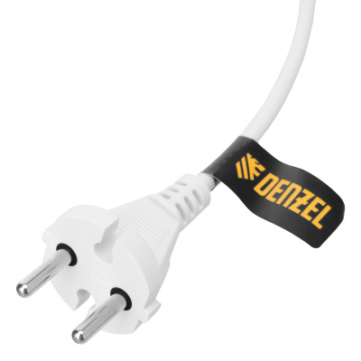 Шнур сетевой Energy Series, ПВС, 1,5 м, 2 x 1 мм, с неразборной вилкой, белый, Denzel купить в Москве с доставкой по всей России | ProtosMarket.ru