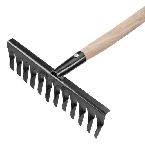Грабли стальные, 300х1300 мм, 12 витых зубьев, деревянный черенок, Сибртех купить в Москве с доставкой по всей России | ProtosMarket.ru