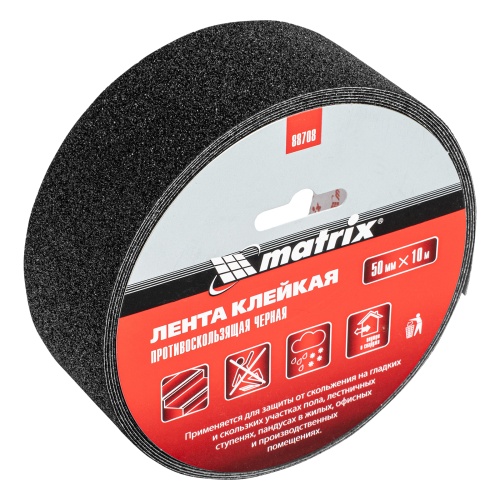 Лента клейкая противоскользящая, черная 50 мм x 10 м Matrix купить в Москве с доставкой по всей России | ProtosMarket.ru