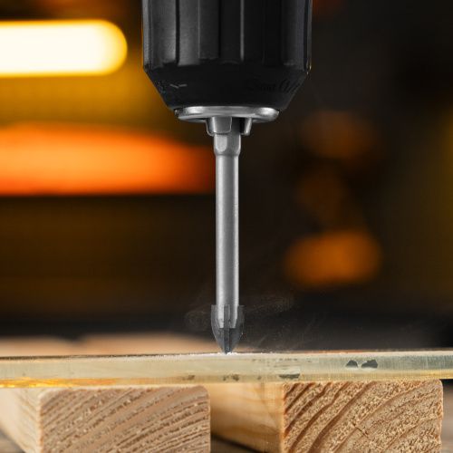 Сверло по керамической плитке 8 мм, крестовая пластина, шестигранный хвостовик// Denzel купить в Москве с доставкой по всей России | ProtosMarket.ru