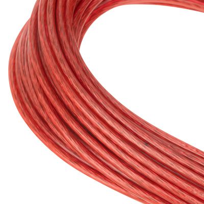 Трос металлополимерный красный ПР-3.0, толщина 3.0 мм, моток 20 метров Сибртех купить в Москве с доставкой по всей России | ProtosMarket.ru