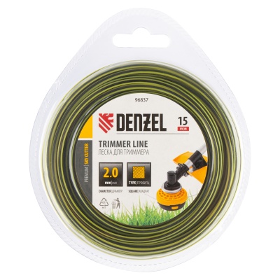 Леска для триммера двухкомпонентная квадратная, 2,0мм х 15м, блистер SkyCutter// Denzel купить в Москве с доставкой по всей России | ProtosMarket.ru