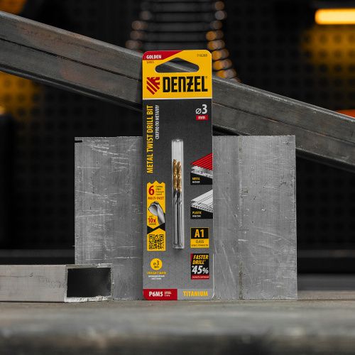 Сверло спиральное по металлу 3 x 61мм, Р6М5, Golden Tip, многогранная заточка, 2шт. Denzel купить в Москве с доставкой по всей России | ProtosMarket.ru