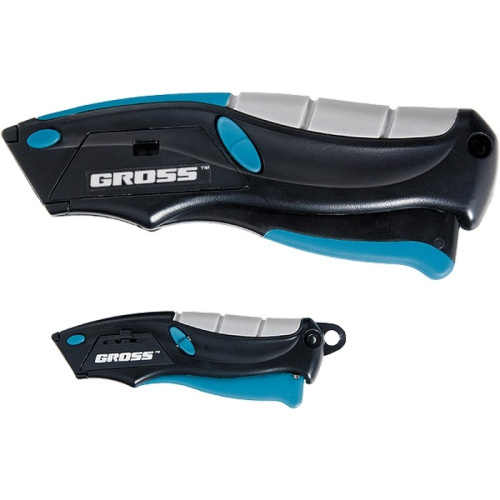 Набор ножей, ремонтно-монтажный, трехкомпонентные рукоятки, авто выброс, возврат лезвия, 100 мм, 2 заточенных лезвия, 170 мм, 5 заточенных лезвия, 2 шт Gross купить в Москве с доставкой по всей России | ProtosMarket.ru