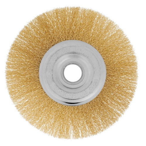 Щетка для УШМ, 175 мм, посадка 22.2 мм, плоская, латунированная витая проволока Matrix купить в Москве с доставкой по всей России | ProtosMarket.ru