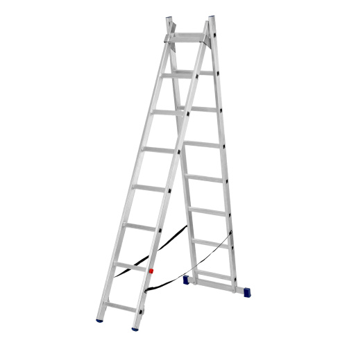 Лестница, 2 х 8 ступеней, алюминиевая, двухсекционная, Сибртех купить в Москве с доставкой по всей России | ProtosMarket.ru