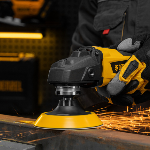 Тарелка опорная для дрели и УШМ с липучкой, 115 мм, мягкая, с адаптером c М14 на d8 Denzel купить в Москве с доставкой по всей России | ProtosMarket.ru