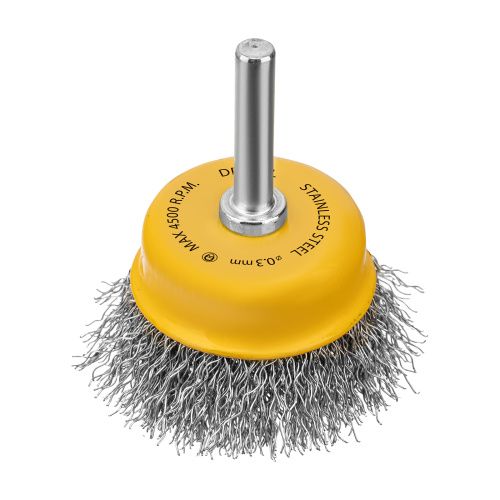 Щетка для дрели, 50 мм, Чашка, со шпилькой, нержавеющая витая проволока Denzel купить в Москве с доставкой по всей России | ProtosMarket.ru