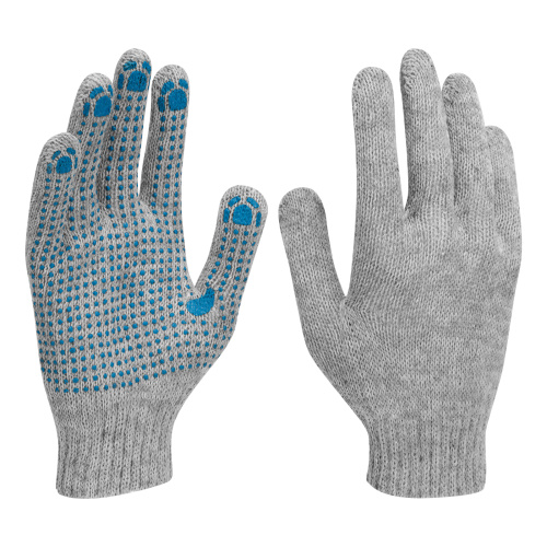 Перчатки трикотажные с ПВХ точкой, 5 пар в упаковке, БОПП-пакет, 7 класс купить в Москве с доставкой по всей России | ProtosMarket.ru