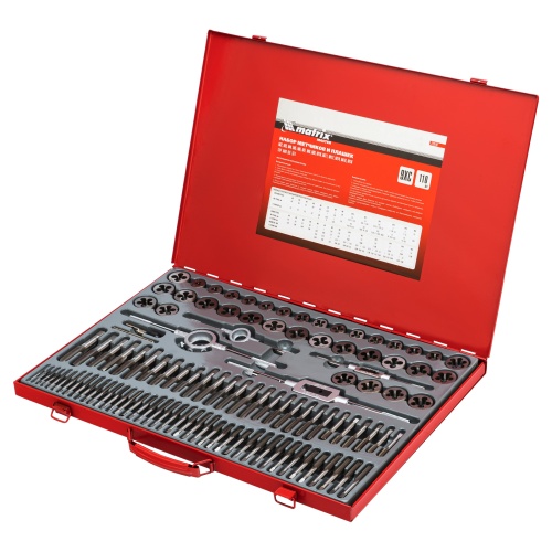 Набор метчиков и плашек М2-М18, 110 шт, металлический кейс Matrix купить в Москве с доставкой по всей России | ProtosMarket.ru