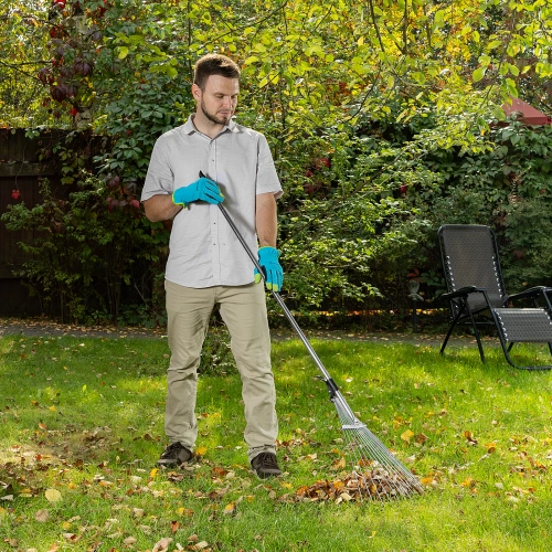 Грабли веерные стальные, 190 - 520 х 1200 - 1500 мм, 15 зубьев, раздвижные, стальной черенок, Palisad купить в Москве с доставкой по всей России | ProtosMarket.ru
