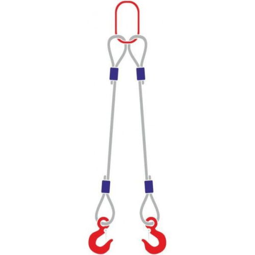 Строп канатный 2СК,  с 2 крюками 12,5Т x 5М купить в Москве с доставкой по всей России | ProtosMarket.ru